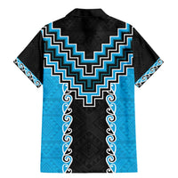 Sky Blue Niho Taniwha Mix Poutama Family Matching Mermaid Dress and Hawaiian Shirt Unique Taniko Aotearoa LT01 - Polynesian Pride