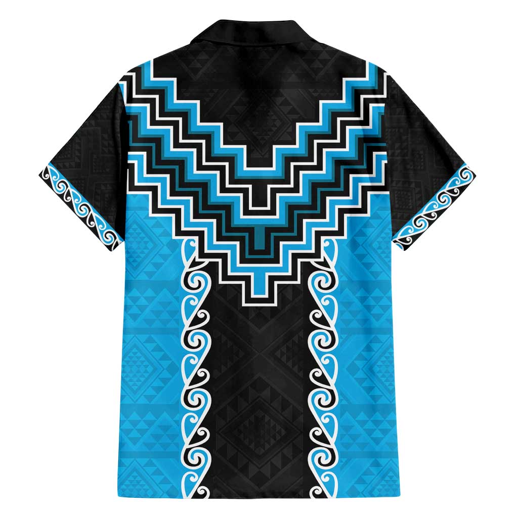 Sky Blue Niho Taniwha Mix Poutama Family Matching Tank Maxi Dress and Hawaiian Shirt Unique Taniko Aotearoa LT01 - Polynesian Pride