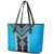 Sky Blue Niho Taniwha Mix Poutama Leather Tote Bag Unique Taniko Aotearoa