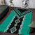Teal Niho Taniwha Mix Poutama Area Rug Unique Taniko Aotearoa