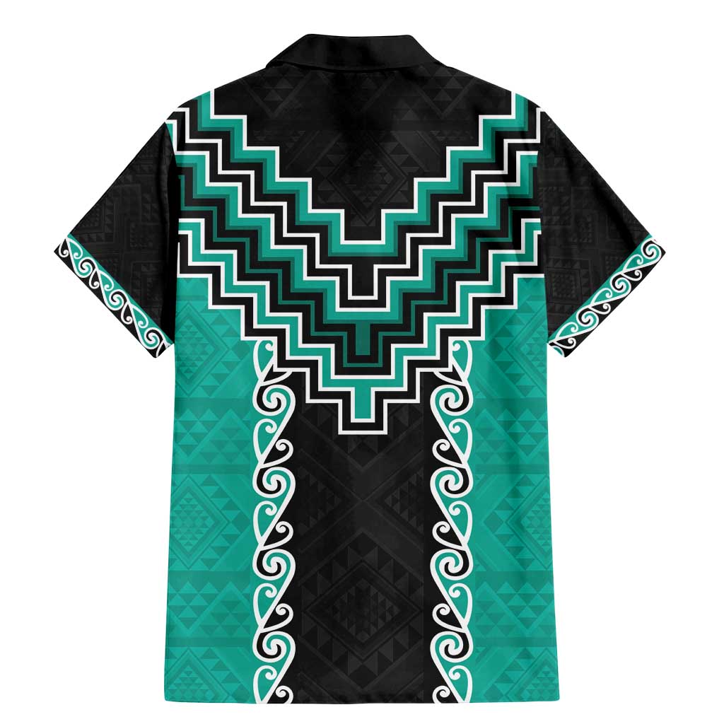 Teal Niho Taniwha Mix Poutama Family Matching Mermaid Dress and Hawaiian Shirt Unique Taniko Aotearoa LT01 - Polynesian Pride