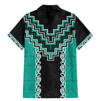 Teal Niho Taniwha Mix Poutama Family Matching Mermaid Dress and Hawaiian Shirt Unique Taniko Aotearoa LT01 - Polynesian Pride