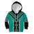 Teal Niho Taniwha Mix Poutama Kid Hoodie Unique Taniko Aotearoa