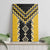 Yellow Niho Taniwha Mix Poutama Canvas Wall Art Unique Taniko Aotearoa