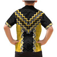 Yellow Niho Taniwha Mix Poutama Family Matching Mermaid Dress and Hawaiian Shirt Unique Taniko Aotearoa LT01 - Polynesian Pride