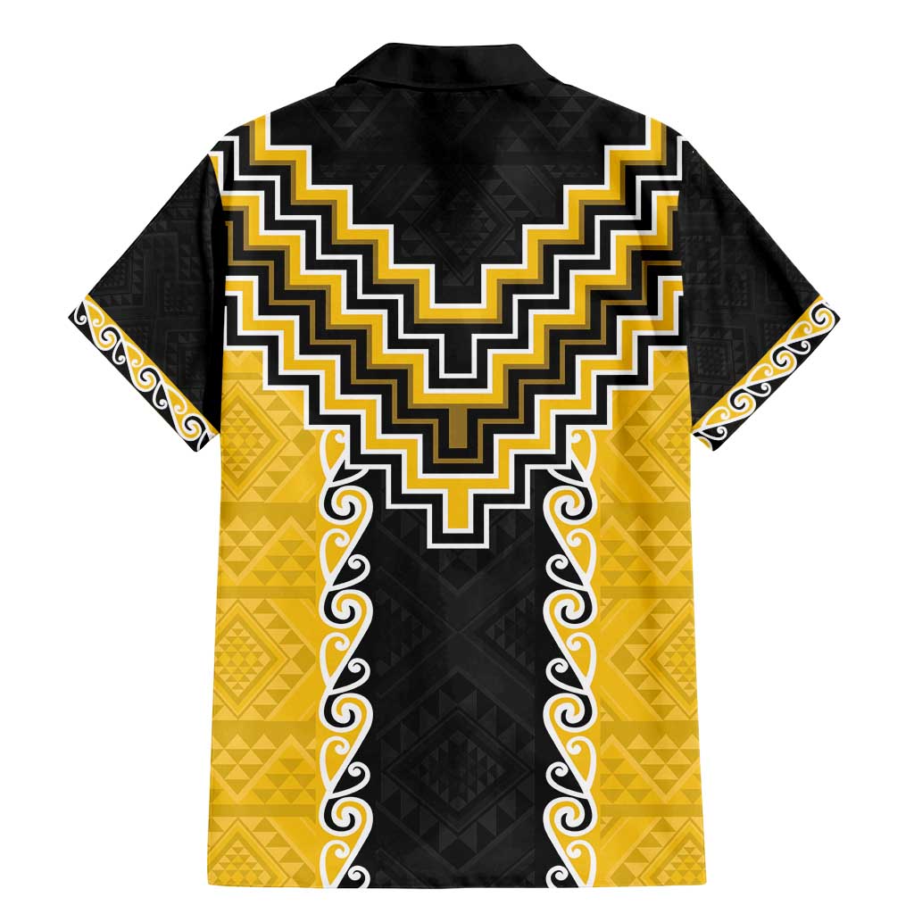 Yellow Niho Taniwha Mix Poutama Family Matching Mermaid Dress and Hawaiian Shirt Unique Taniko Aotearoa LT01 - Polynesian Pride