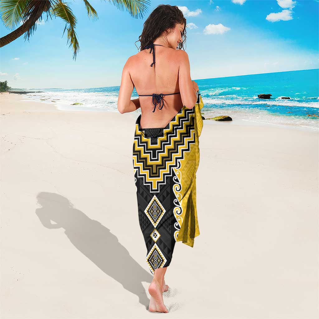 Yellow Niho Taniwha Mix Poutama Sarong Unique Taniko Aotearoa