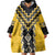 Yellow Niho Taniwha Mix Poutama Wearable Blanket Hoodie Unique Taniko Aotearoa