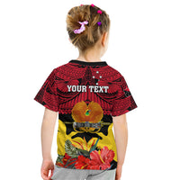 Personalised Papua New Guinea Kid T Shirt Bird Of Paradise Mix Polynesian Pattern LT01 - Polynesian Pride
