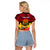 Personalised Papua New Guinea Raglan Cropped T Shirt Bird Of Paradise Mix Polynesian Pattern LT01 - Polynesian Pride