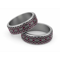 Aotearoa Pink Taniko Pattern Special Classic Ring - Polynesian Pride