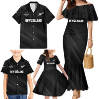 Custom New Zealand Cricket Family Matching Mermaid Dress and Hawaiian Shirt Aotearoa Black Cap Come On LT01 - Polynesian Pride