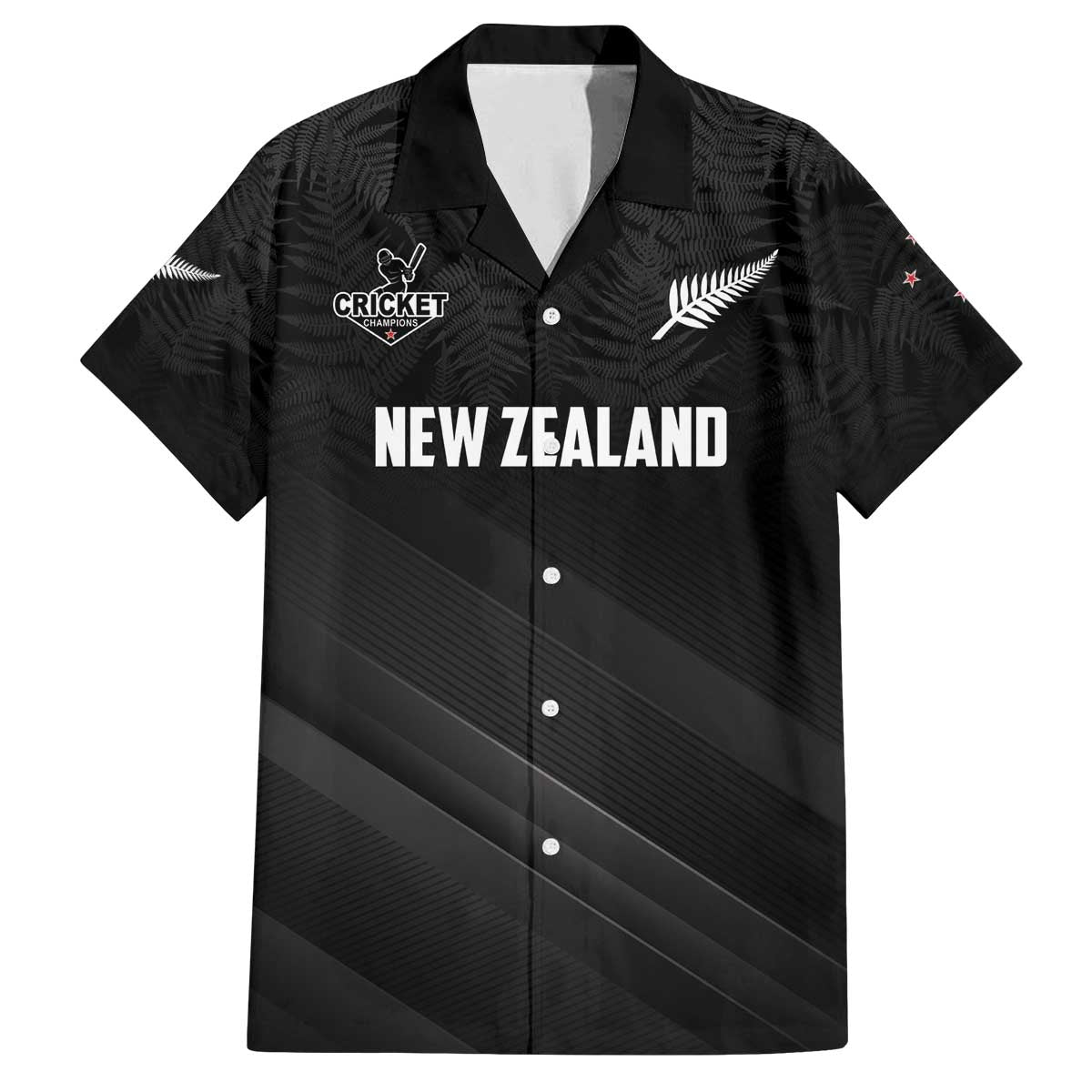 Custom New Zealand Cricket Family Matching Off The Shoulder Long Sleeve Dress and Hawaiian Shirt Aotearoa Black Cap Come On LT01 Dad's Shirt - Short Sleeve Black - Polynesian Pride