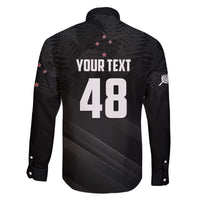 Custom New Zealand Cricket Family Matching Off The Shoulder Long Sleeve Dress and Hawaiian Shirt Aotearoa Black Cap Come On LT01 - Polynesian Pride