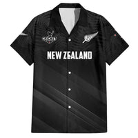Custom New Zealand Cricket Family Matching Off Shoulder Short Dress and Hawaiian Shirt Aotearoa Black Cap Come On LT01 Dad's Shirt - Short Sleeve Black - Polynesian Pride
