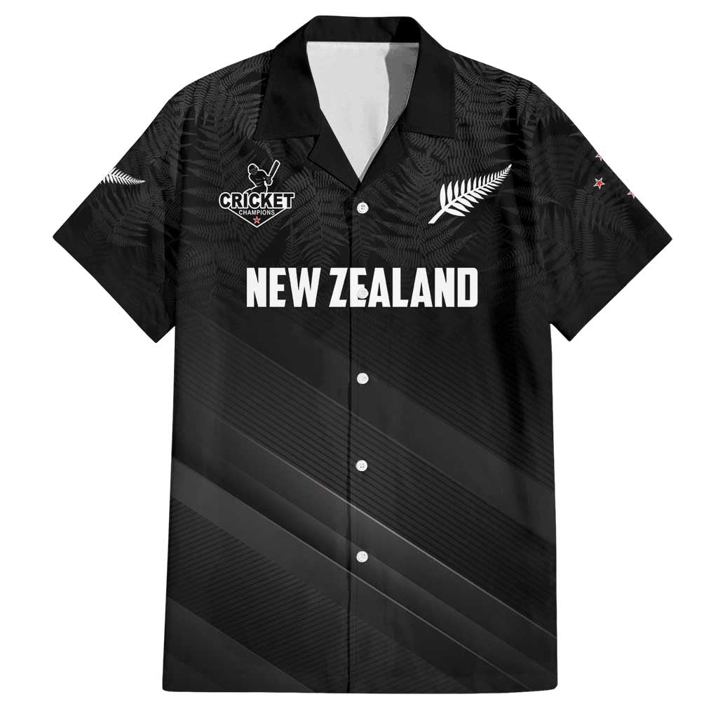 Custom New Zealand Cricket Family Matching Puletasi and Hawaiian Shirt Aotearoa Black Cap Come On LT01 Dad's Shirt - Short Sleeve Black - Polynesian Pride