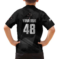 Custom New Zealand Cricket Family Matching Short Sleeve Bodycon Dress and Hawaiian Shirt Aotearoa Black Cap Come On LT01 - Polynesian Pride