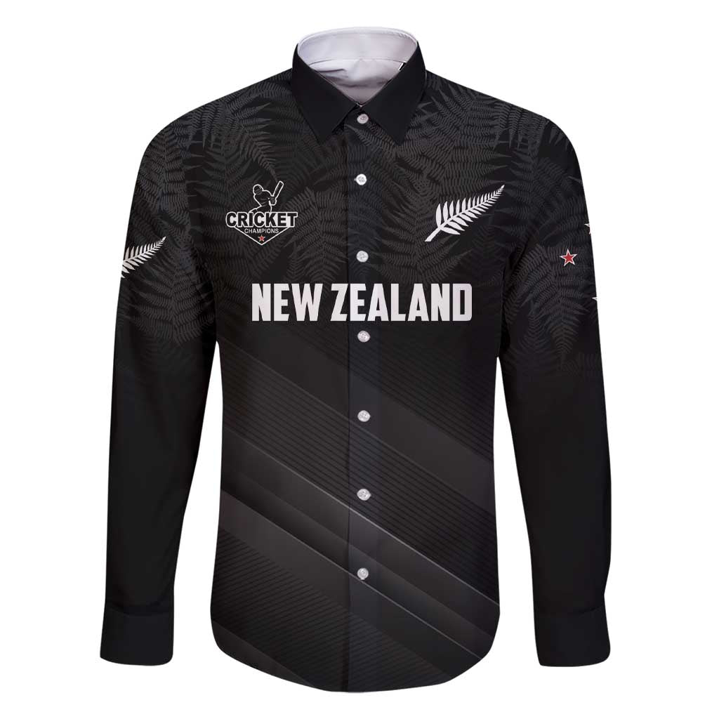 Custom New Zealand Cricket Family Matching Short Sleeve Bodycon Dress and Hawaiian Shirt Aotearoa Black Cap Come On LT01 Dad's Shirt - Long Sleeve Black - Polynesian Pride