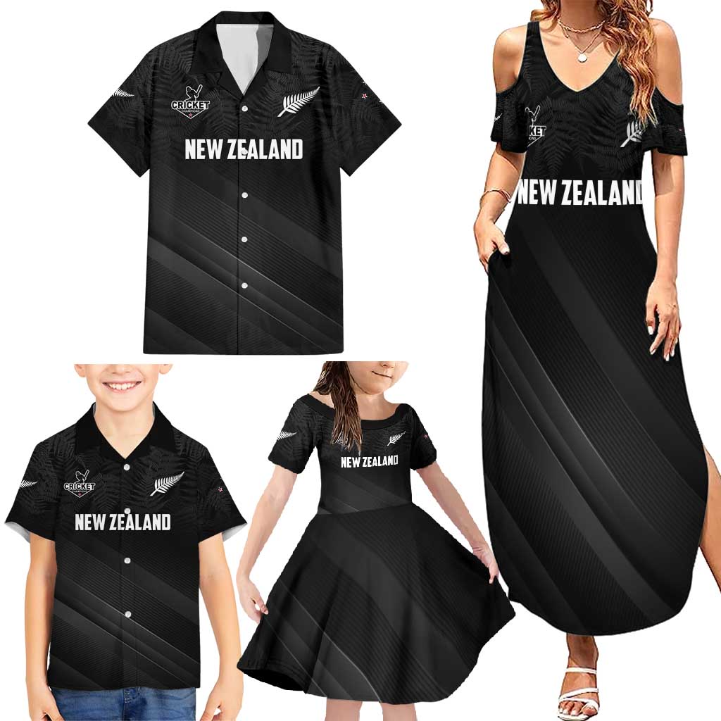 Custom New Zealand Cricket Family Matching Summer Maxi Dress and Hawaiian Shirt Aotearoa Black Cap Come On LT01 - Polynesian Pride