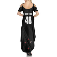Custom New Zealand Cricket Family Matching Summer Maxi Dress and Hawaiian Shirt Aotearoa Black Cap Come On LT01 - Polynesian Pride