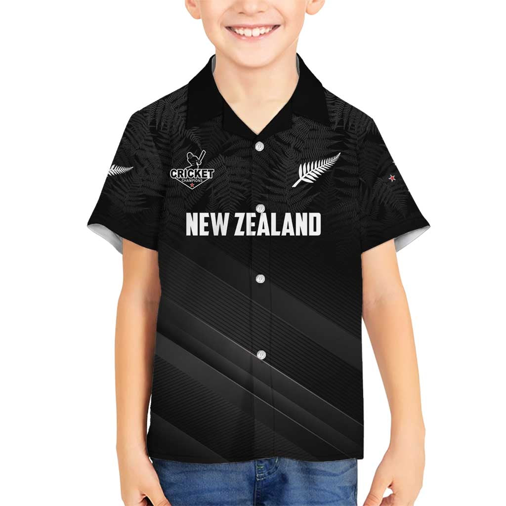 Custom New Zealand Cricket Family Matching Tank Maxi Dress and Hawaiian Shirt Aotearoa Black Cap Come On LT01 Son's Shirt Black - Polynesian Pride