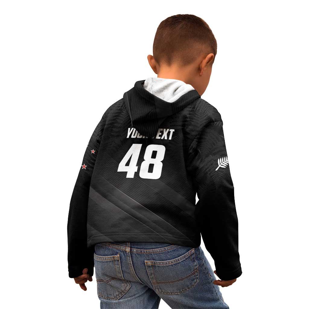 Custom New Zealand Cricket Kid Hoodie Aotearoa Black Cap Come On