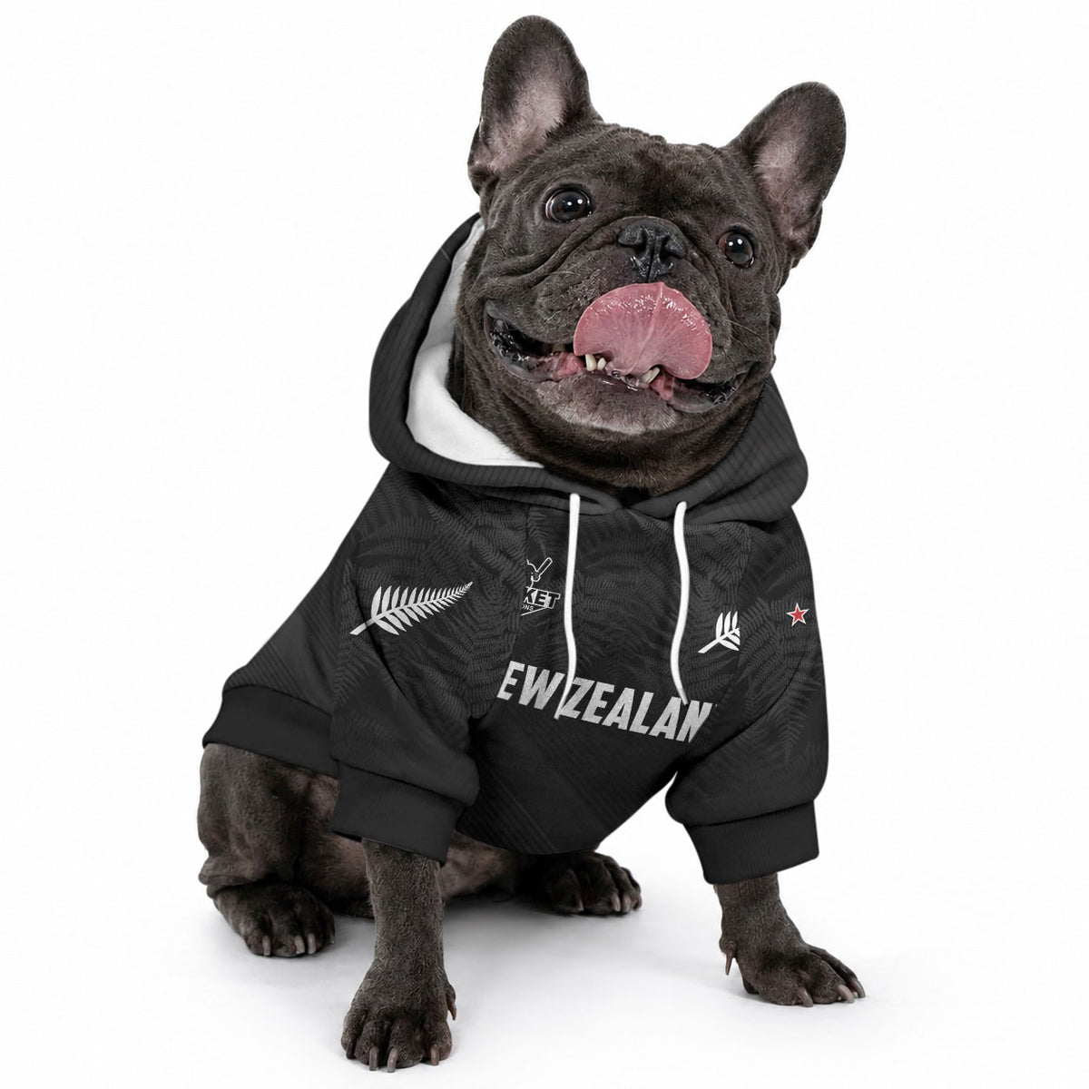 Custom New Zealand Cricket Pet Hoodie Aotearoa Black Cap Come On LT01 - Polynesian Pride