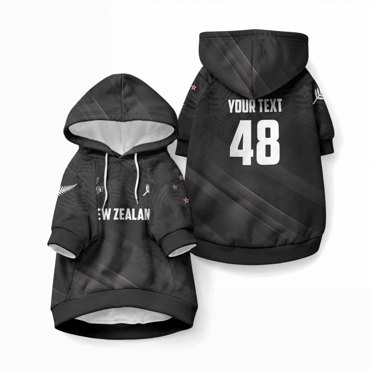 Custom New Zealand Cricket Pet Hoodie Aotearoa Black Cap Come On LT01 Pullover Black - Polynesian Pride
