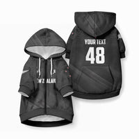 Custom New Zealand Cricket Pet Hoodie Aotearoa Black Cap Come On LT01 Zip-up Black - Polynesian Pride
