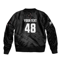 Custom New Zealand Cricket Sleeve Zip Bomber Jacket Aotearoa Black Cap Come On