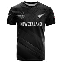 Custom New Zealand Cricket T Shirt Aotearoa Black Cap Come On LT01 Black - Polynesian Pride