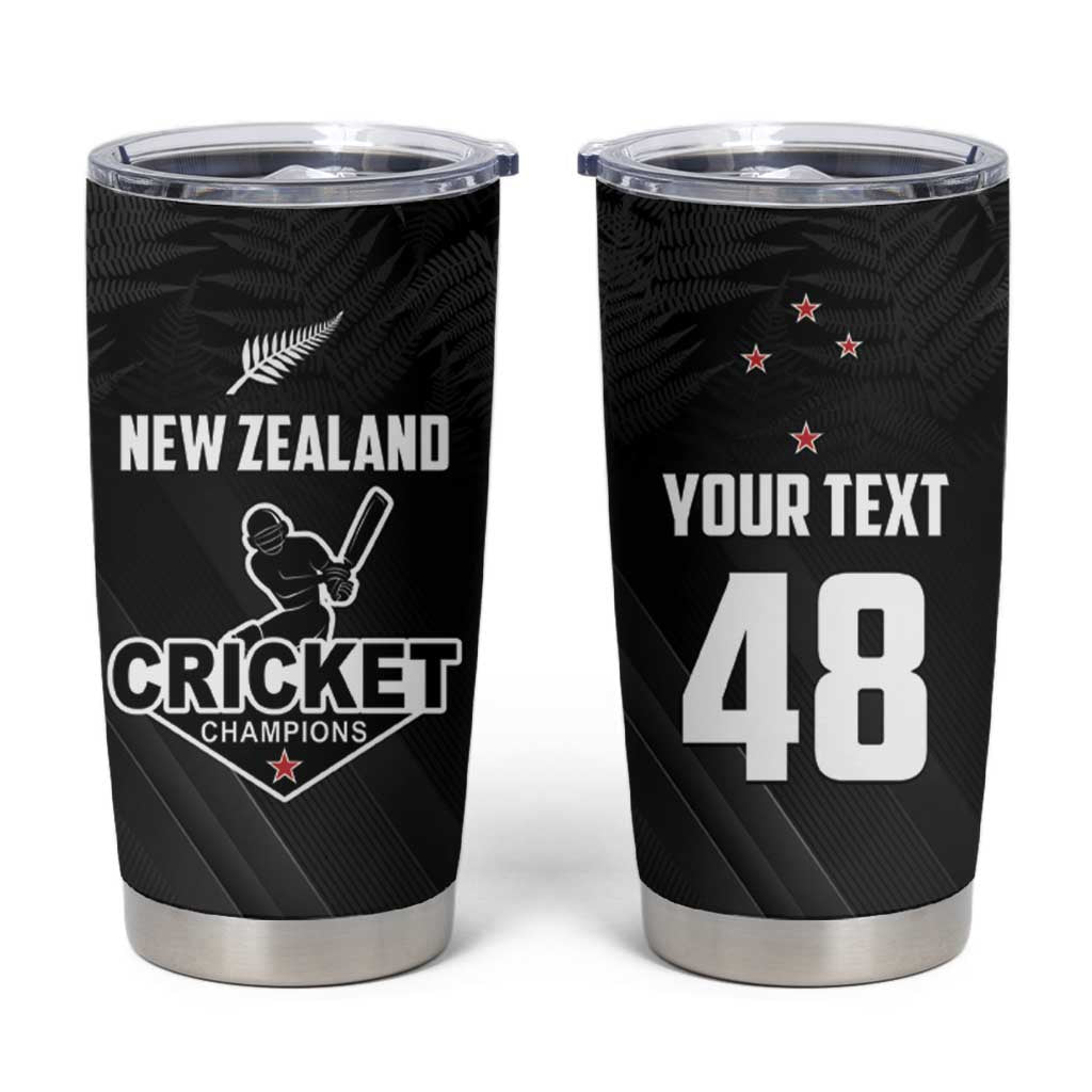 Custom New Zealand Cricket Tumbler Cup Aotearoa Black Cap Come On