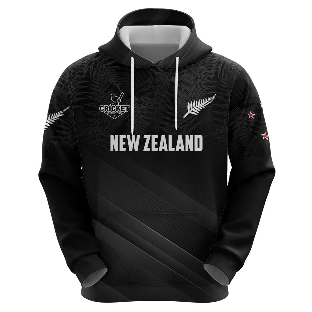 Custom New Zealand Cricket Zip Hoodie Aotearoa Black Cap Come On LT01 - Polynesian Pride