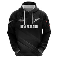 Custom New Zealand Cricket Zip Hoodie Aotearoa Black Cap Come On LT01 - Polynesian Pride