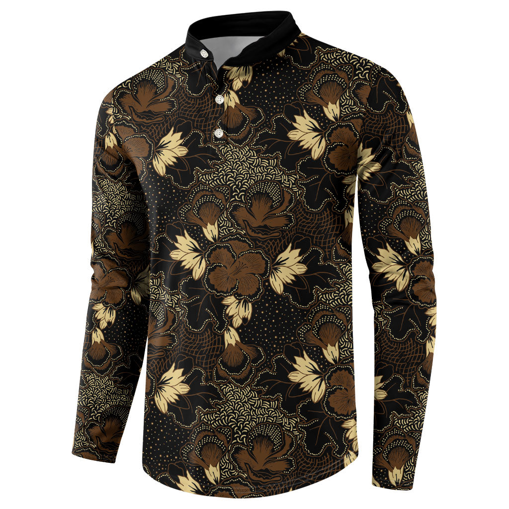 Javanese Batik Semen Button Sweatshirt Indonesian Traditional Pattern LT01 - Polynesian Pride