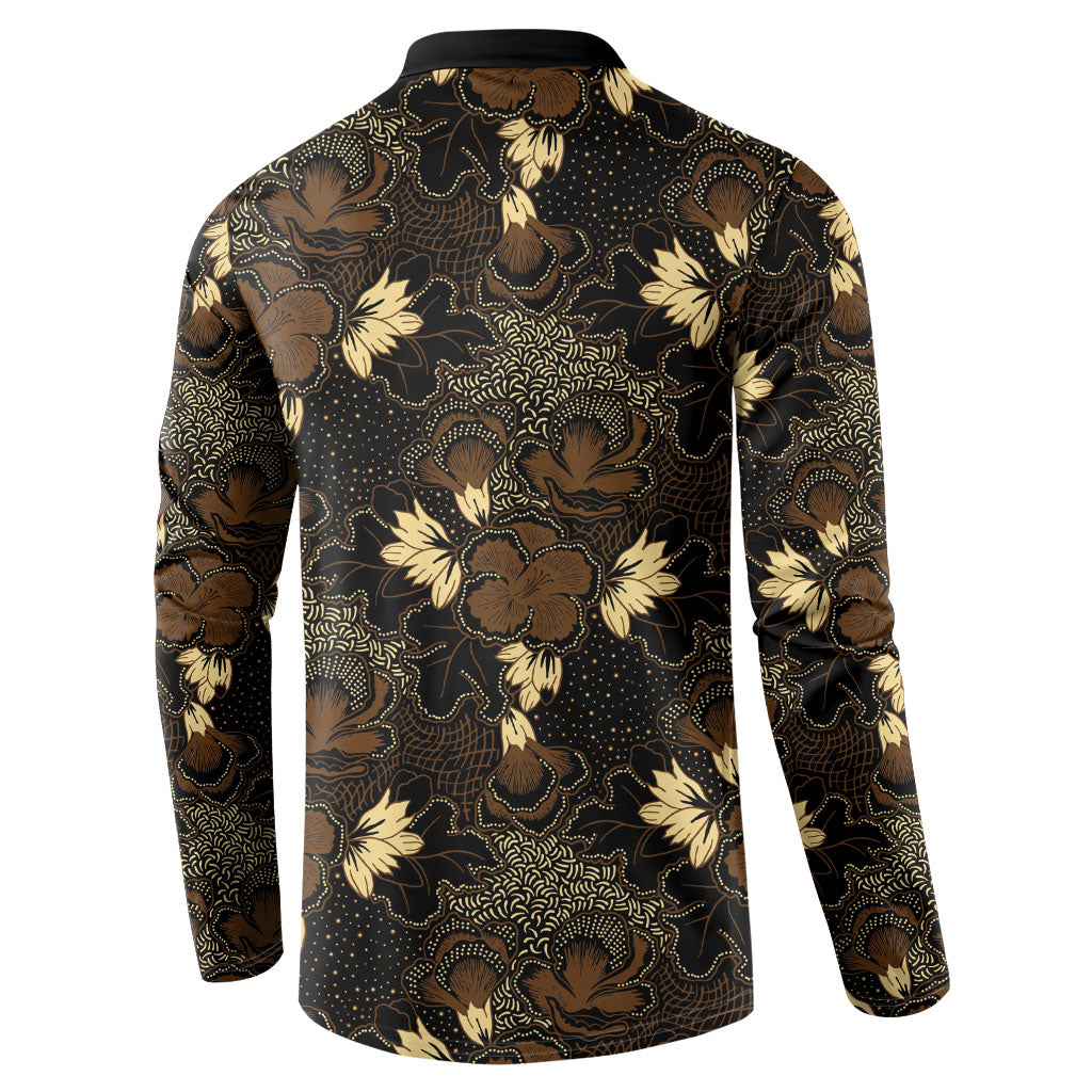 Javanese Batik Semen Button Sweatshirt Indonesian Traditional Pattern LT01 - Polynesian Pride