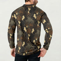 Javanese Batik Semen Button Sweatshirt Indonesian Traditional Pattern LT01 - Polynesian Pride