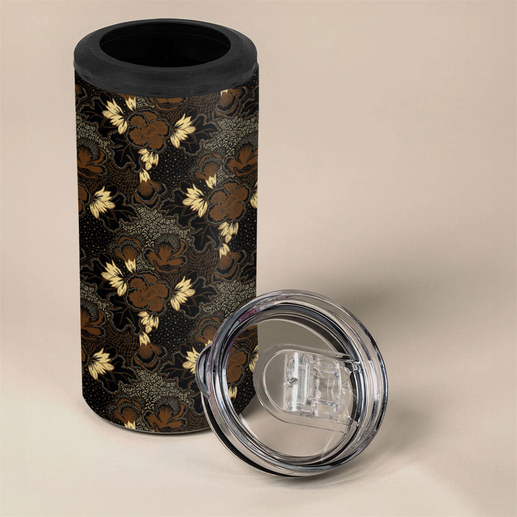 Javanese Batik Semen 4 in 1 Can Cooler Tumbler Indonesian Traditional Pattern