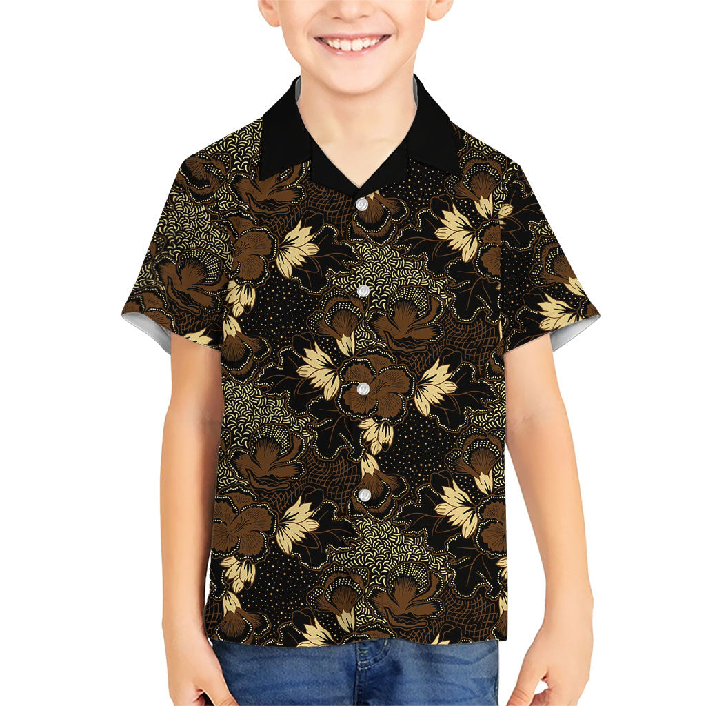 Javanese Batik Semen Family Matching Long Sleeve Bodycon Dress and Hawaiian Shirt Indonesian Traditional Pattern