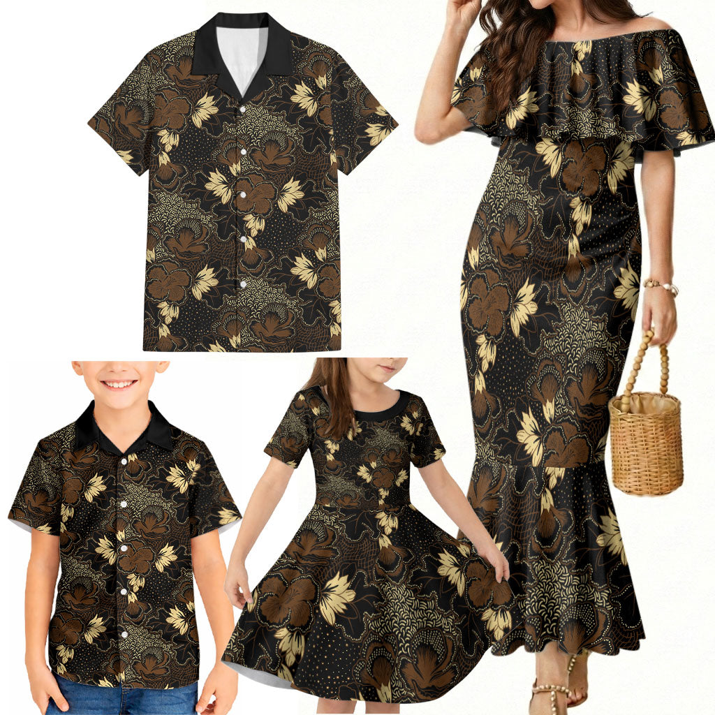 Javanese Batik Semen Family Matching Mermaid Dress and Hawaiian Shirt Indonesian Traditional Pattern LT01 - Polynesian Pride