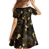 Javanese Batik Semen Family Matching Off Shoulder Short Dress and Hawaiian Shirt Indonesian Traditional Pattern