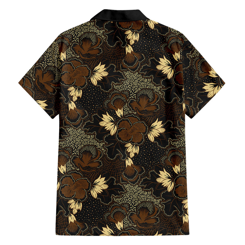 Javanese Batik Semen Family Matching Off Shoulder Short Dress and Hawaiian Shirt Indonesian Traditional Pattern