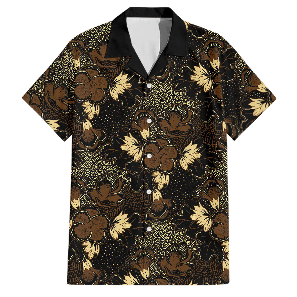 Javanese Batik Semen Family Matching Short Sleeve Bodycon Dress and Hawaiian Shirt Indonesian Traditional Pattern