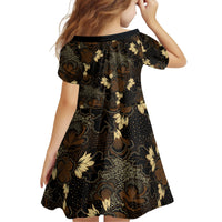 Javanese Batik Semen Kid Short Sleeve Dress Indonesian Traditional Pattern