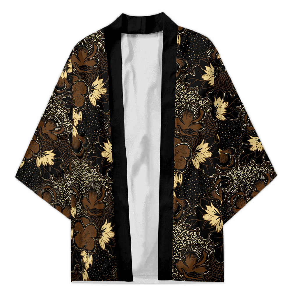 Javanese Batik Semen Kimono Indonesian Traditional Pattern LT01 Unisex Black - Polynesian Pride