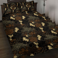 Javanese Batik Semen Quilt Bed Set Indonesian Traditional Pattern LT01 Black - Polynesian Pride
