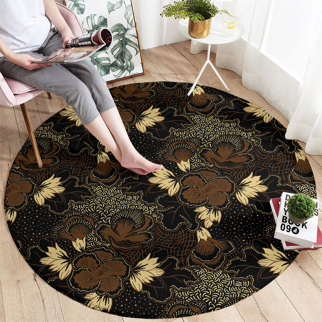 Javanese Batik Semen Round Carpet Indonesian Traditional Pattern LT01 - Polynesian Pride