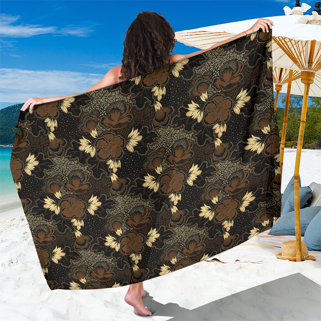 Javanese Batik Semen Sarong Indonesian Traditional Pattern LT01 One Size 44 x 66 inches Black - Polynesian Pride