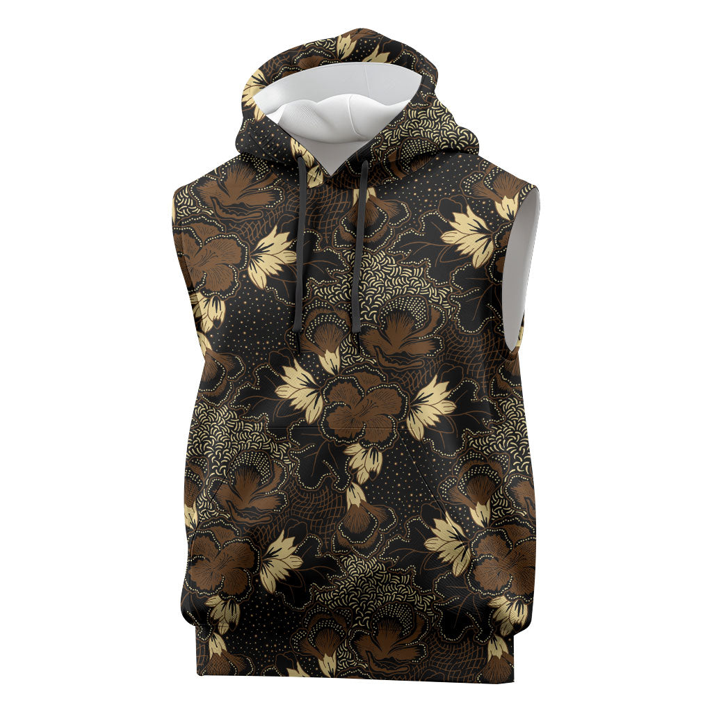 Javanese Batik Semen Sleeveless Hoodie Indonesian Traditional Pattern