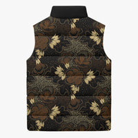 Javanese Batik Semen Sleeveless Puffer Jacket Indonesian Traditional Pattern